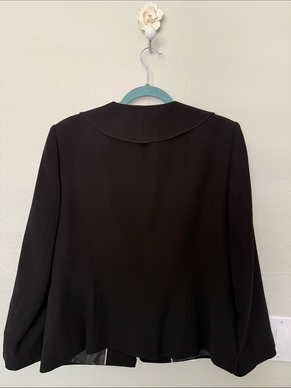 Calvin Klein Black Ruffle-Front Blazer - Picture 4 of 8